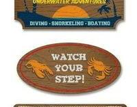 Wood Signs Diving